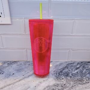 NWOT Starbucks 2023 Pleated Neon Vent Cold Cuop Holder